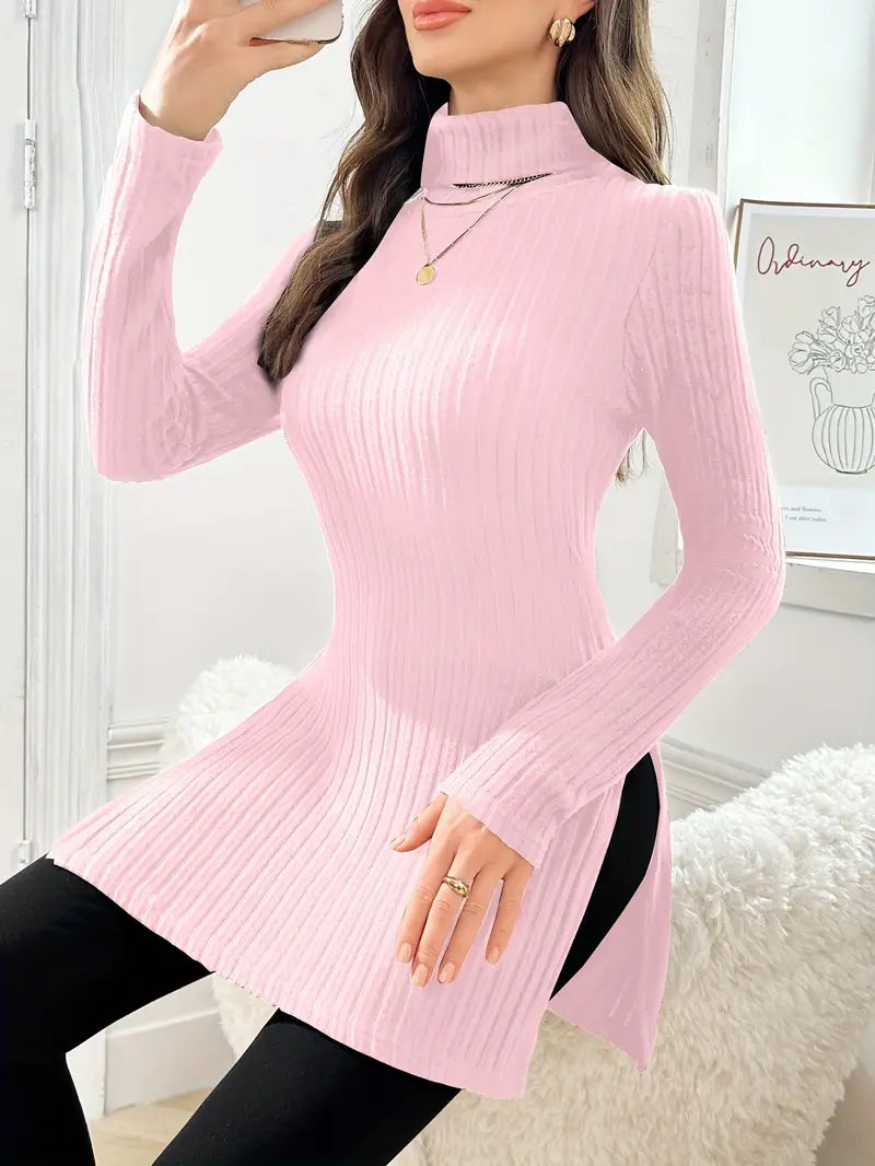 Eleganter Langärmeliger Pullover Mit Schmaler Passform Für Den Herbst