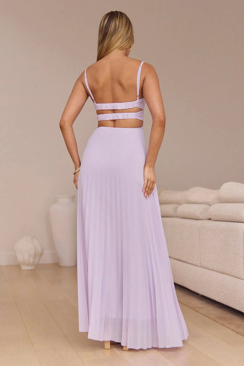 Better – Chiffon-Maxikleid mit offenem Rücken und Falten