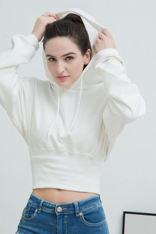 Locker geschnittener Hoodie mit hoher Taille