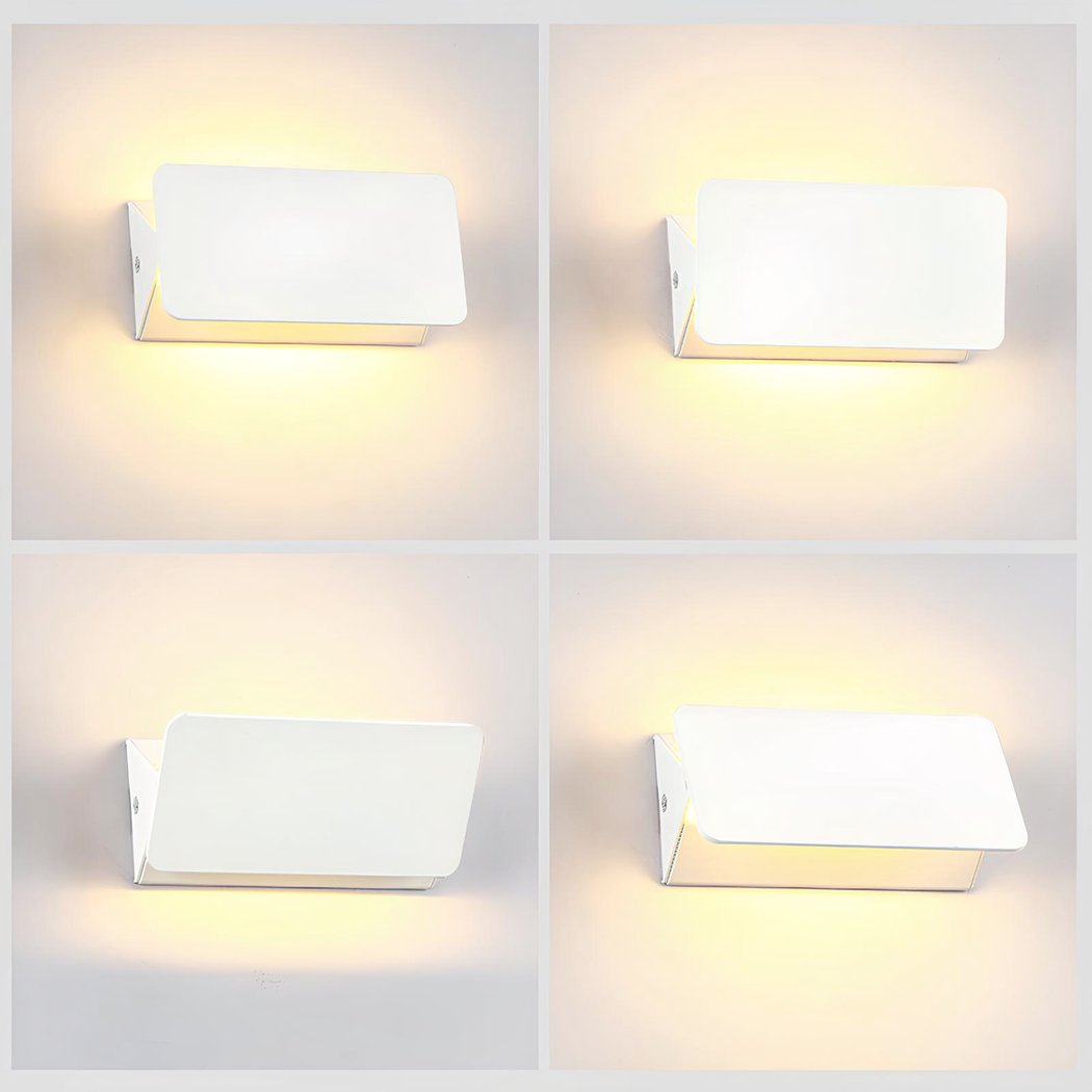FlexiGlow Moderne Weiße Wandlampe: Verstellbare Klappe für Perfekte Lichtstreuung