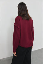 Pullover mit Patchwork und Strickstruktur