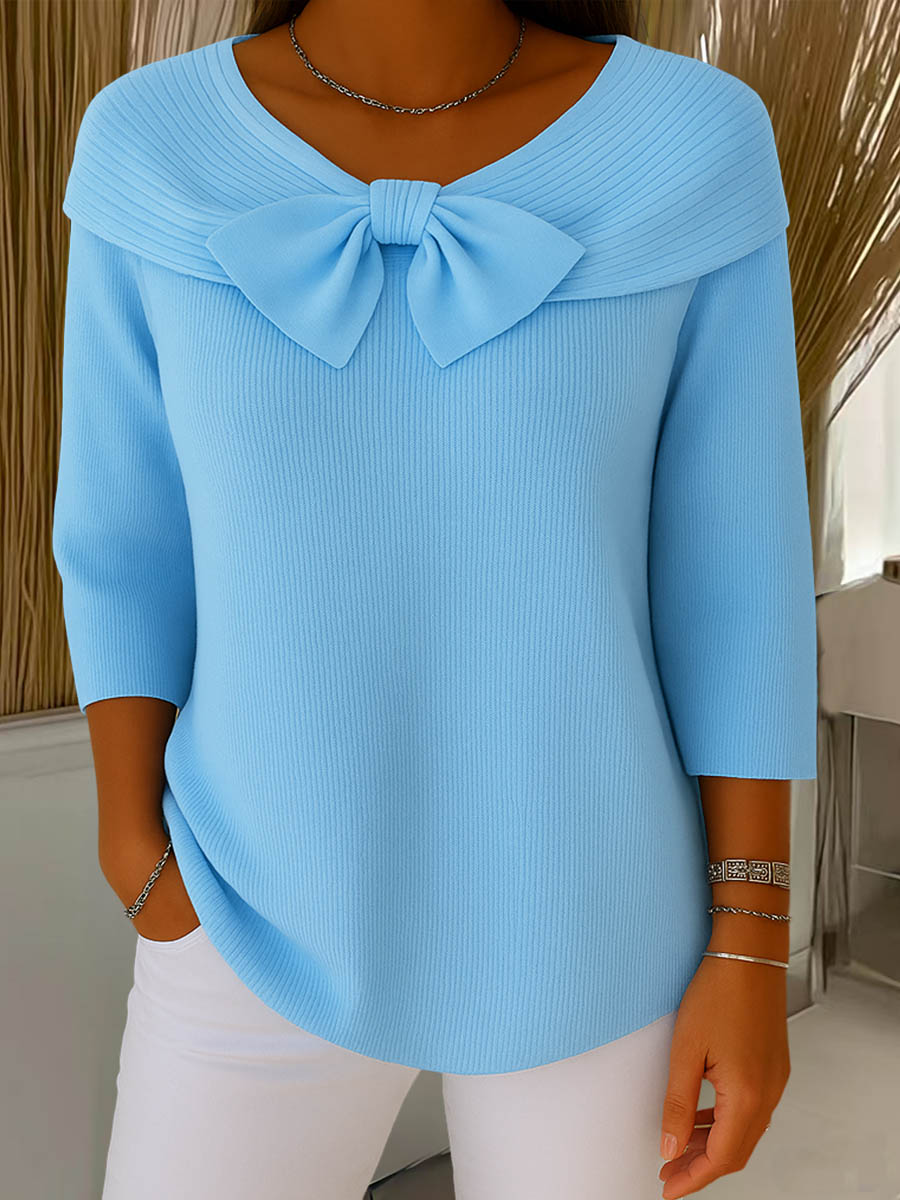 Eleganter Strickpullover mit Schleifendetail