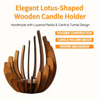 Boho Lotus Kerzenhalter – Handgefertigtes Schichtdesign aus Holz
