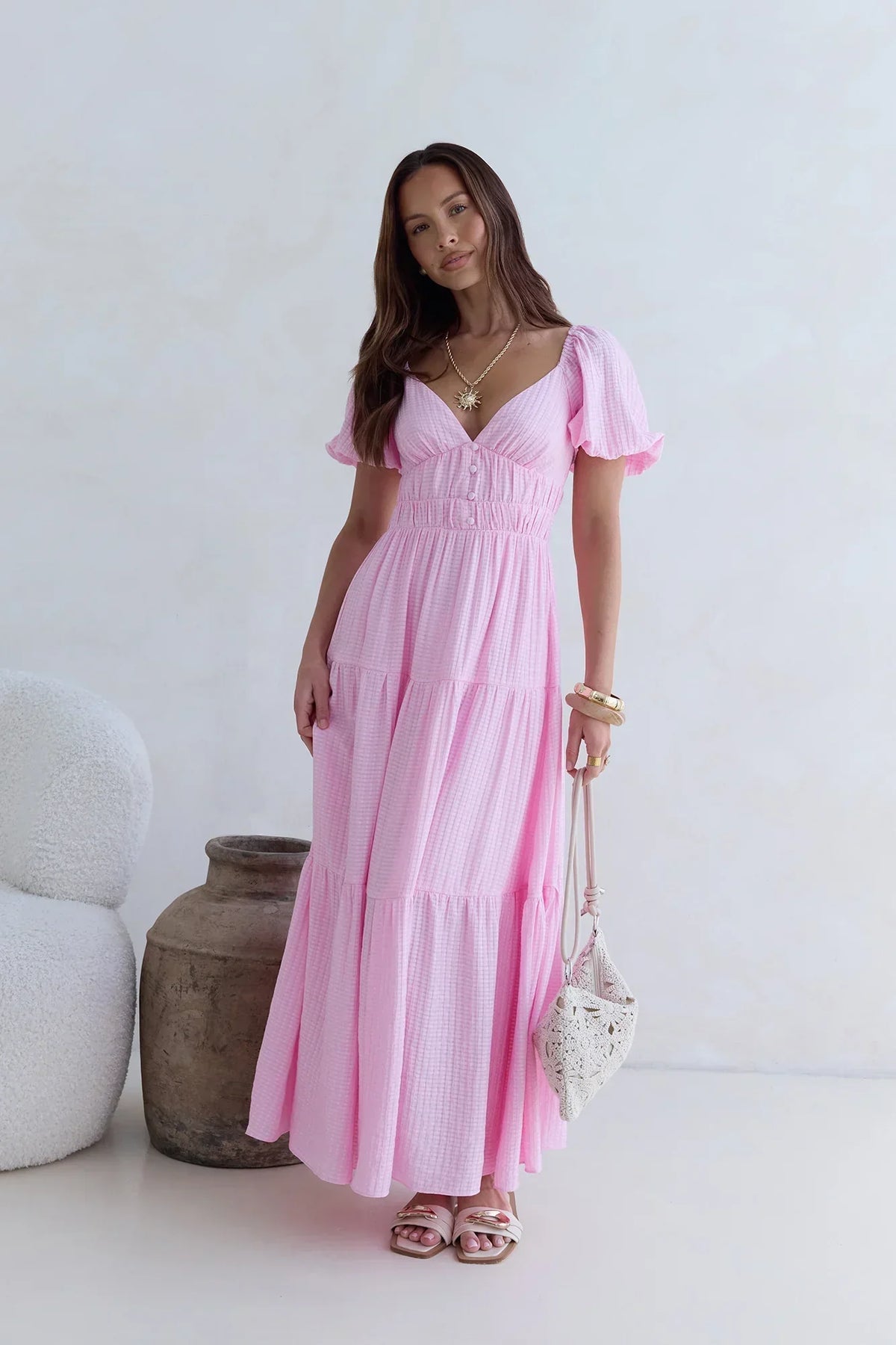 Butterfly – Maxikleid mit Puffärmeln