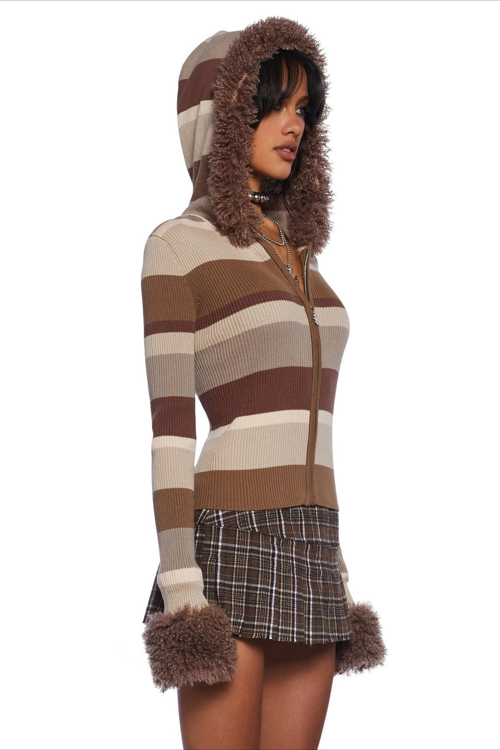 Pullover mit Strickstruktur in Braun