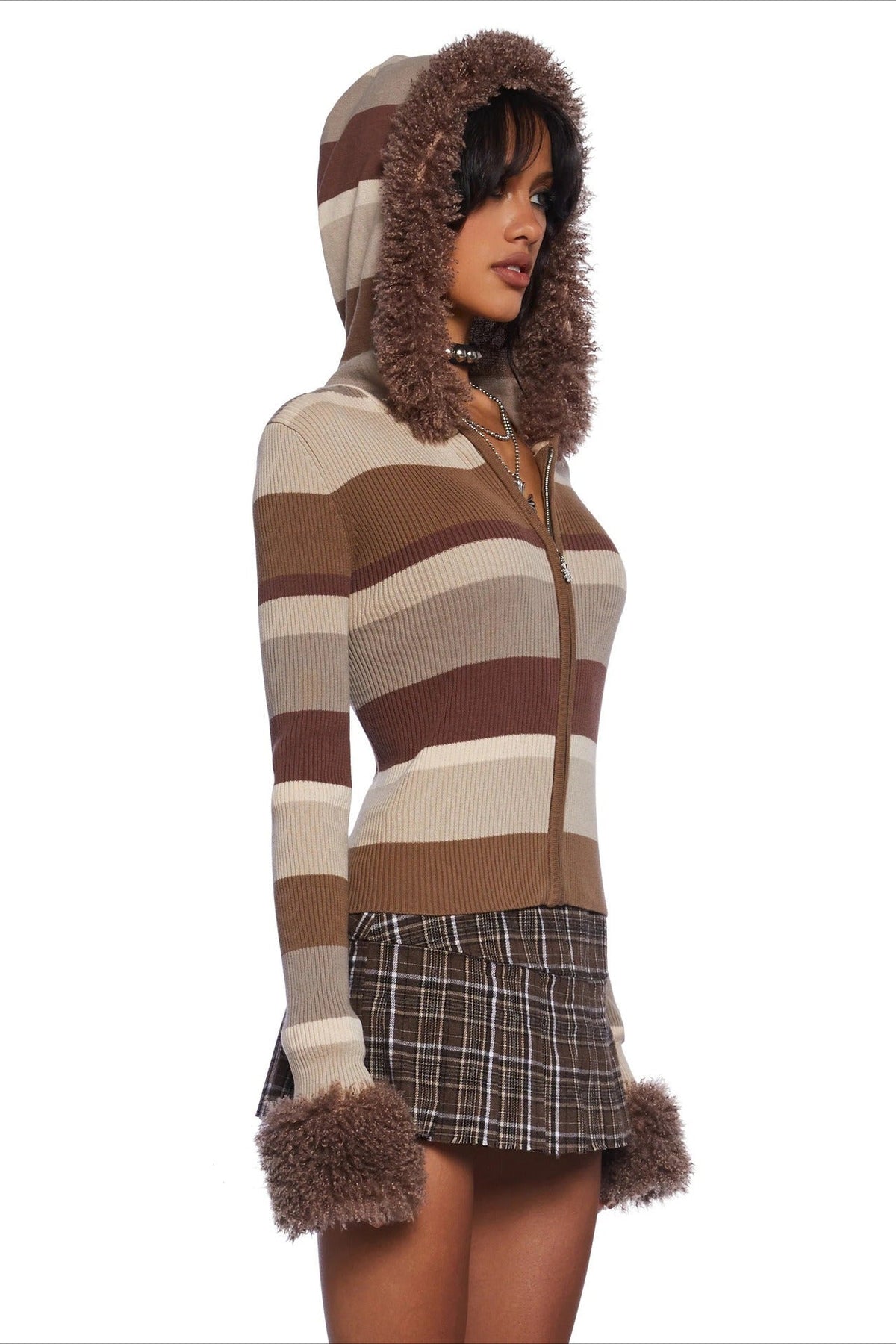Pullover mit Strickstruktur in Braun