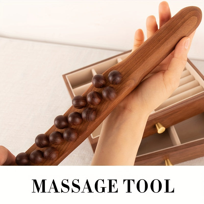 Holz-Massagestab inklusive 31 Perlen – Tiefe Muskelentspannung