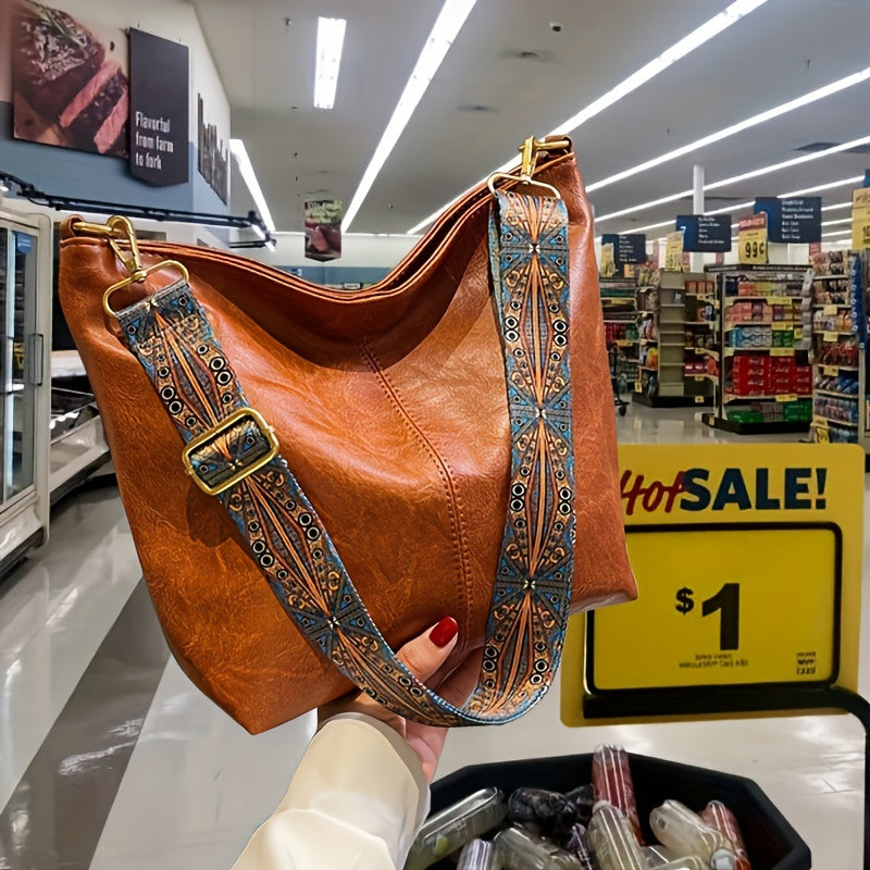 Breite Geometrische Tasche – Große Kapazität Crossbody inklusive Retro-Vibe