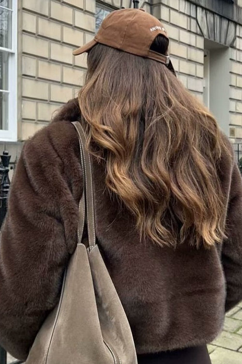 Jacke mit langen Ärmeln in Braun