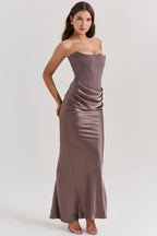 Damen Abendkleid mit Corsage und Drapierung
