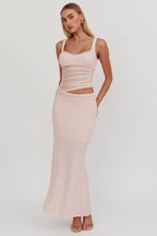 Lorely – Figurbetontes Maxikleid mit Mesh-Akzenten