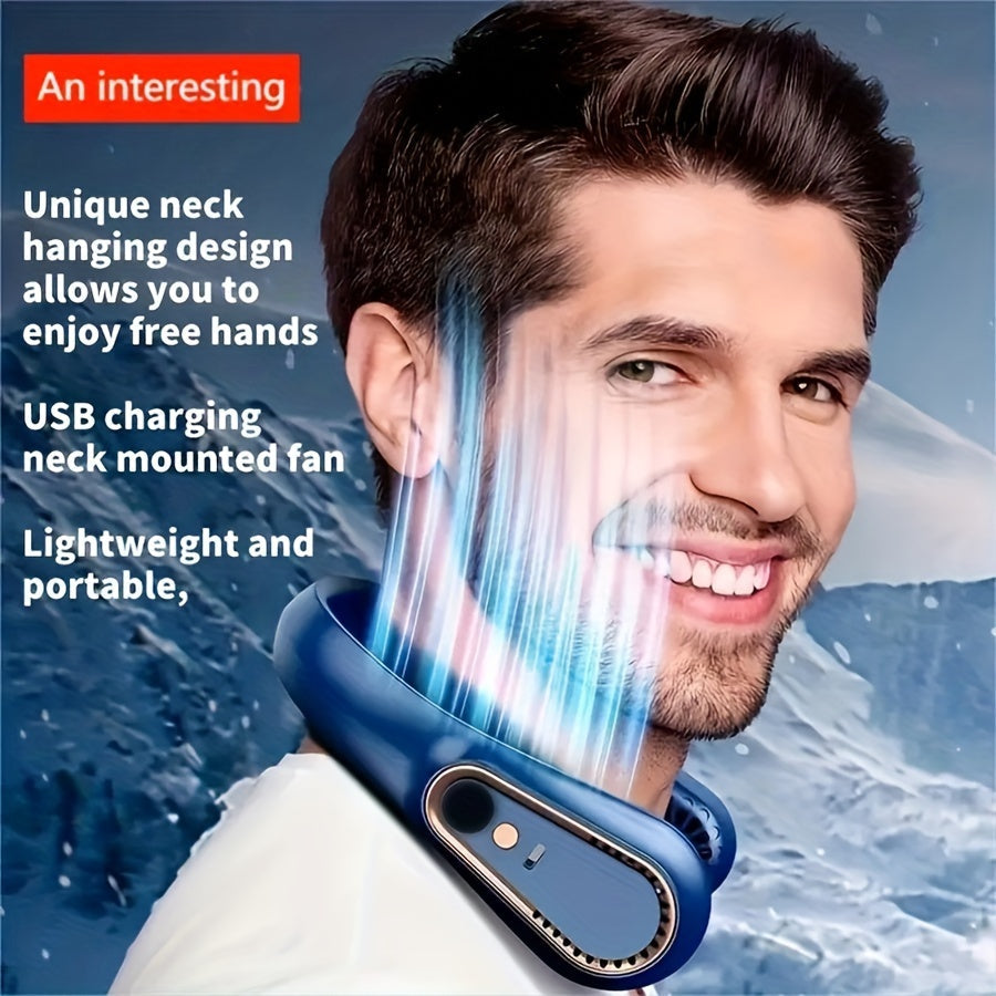 Wiederaufladbarer USB-Nackenventilator für kraftvolle, leise Kühlung – Ideal für den Einsatz im Freien und drinnen