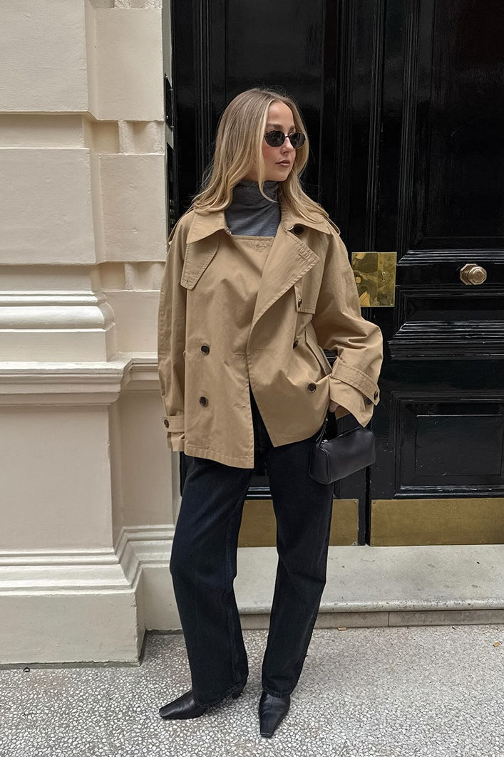 Trenchcoat in Khaki aus Baumwolle