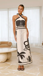 Boe – Leinen-Maxikleid mit Neckholder