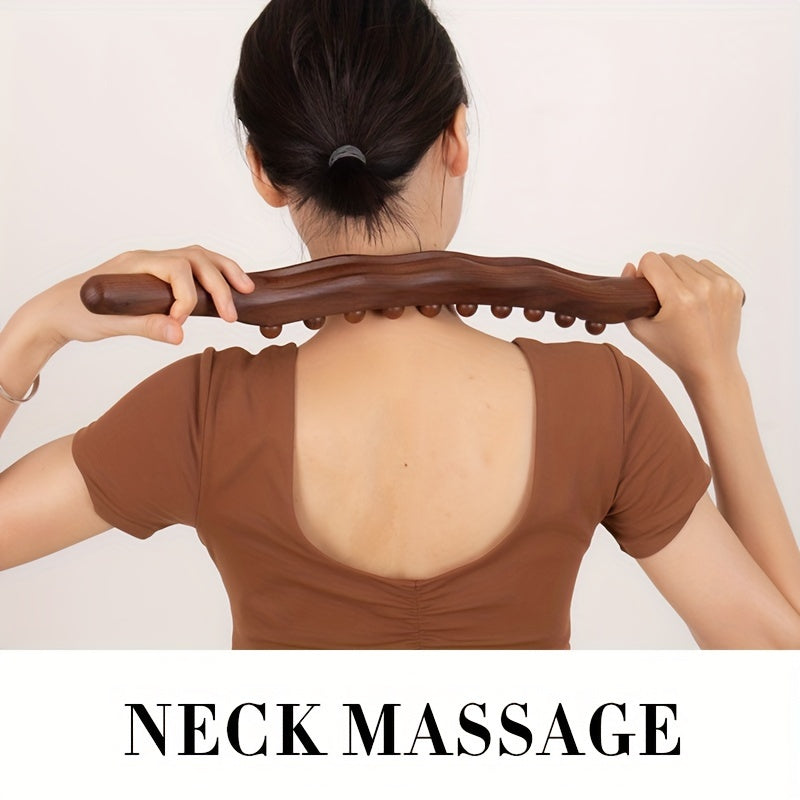 Holz-Massagestab inklusive 31 Perlen – Tiefe Muskelentspannung