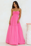 Damen Bandeau-Maxikleid mit Raffdetail