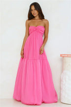 Damen Bandeau-Maxikleid mit Raffdetail