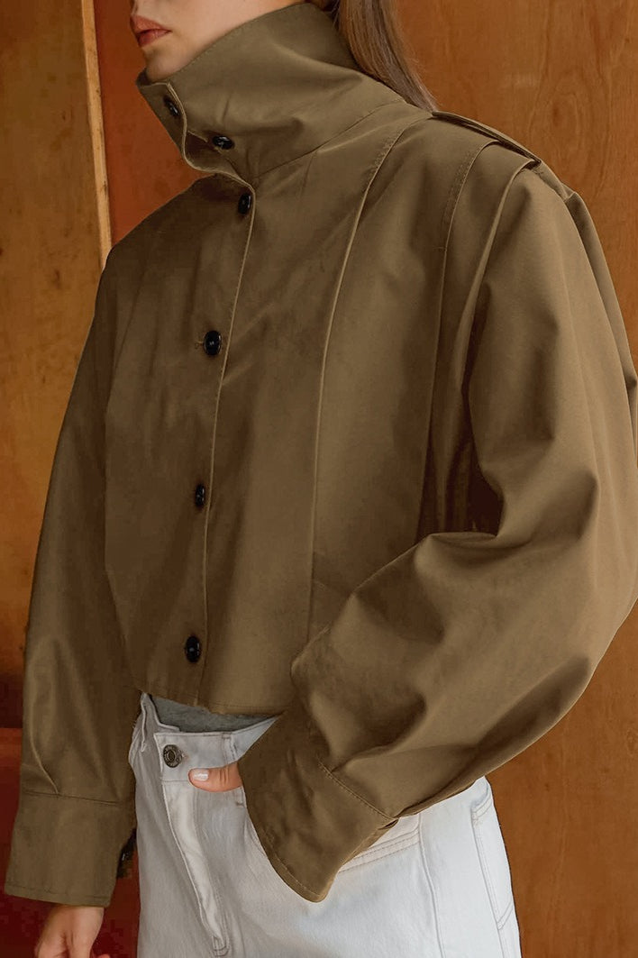 Jacke mit langen Ärmeln und Falten