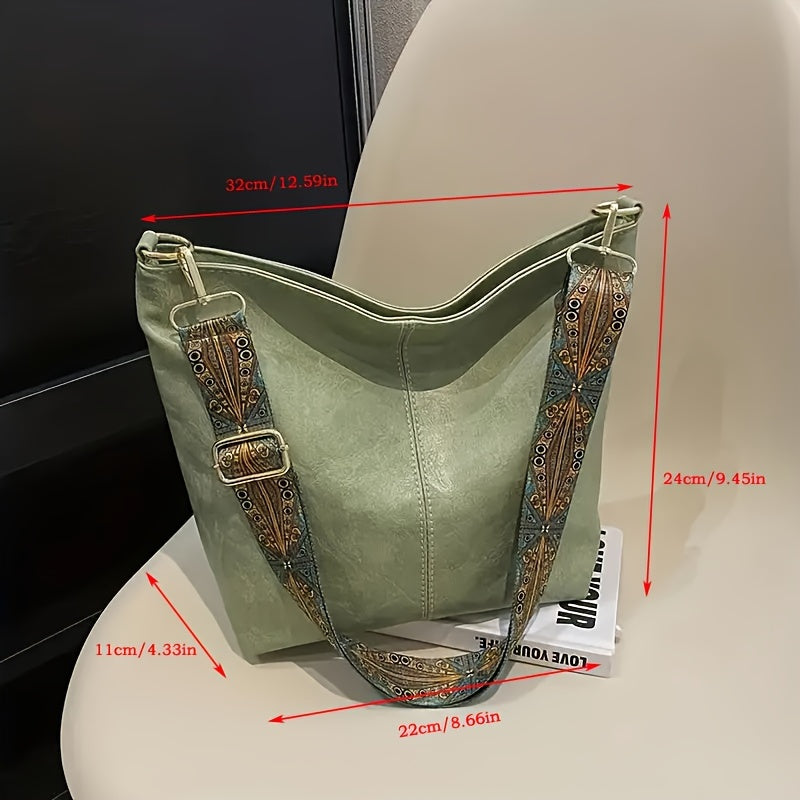 Breite Geometrische Tasche – Große Kapazität Crossbody inklusive Retro-Vibe