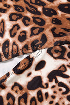 Rückenfreies Maxikleid mit Leopardenmuster in Braun