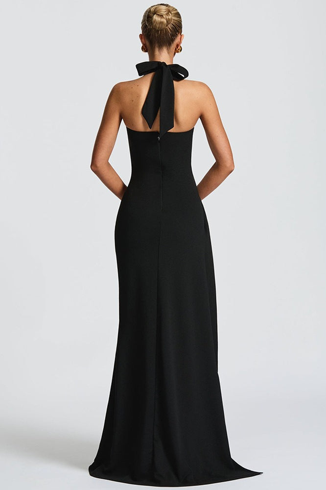 Figurbetontes Maxikleid mit Schlitz