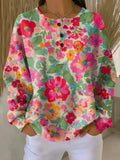 Weicher Pullover mit bunten Blumen