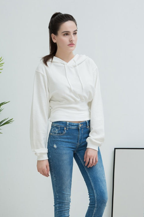 Locker geschnittener Hoodie mit hoher Taille