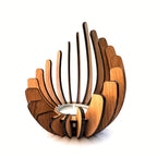 Boho Lotus Kerzenhalter – Handgefertigtes Schichtdesign aus Holz