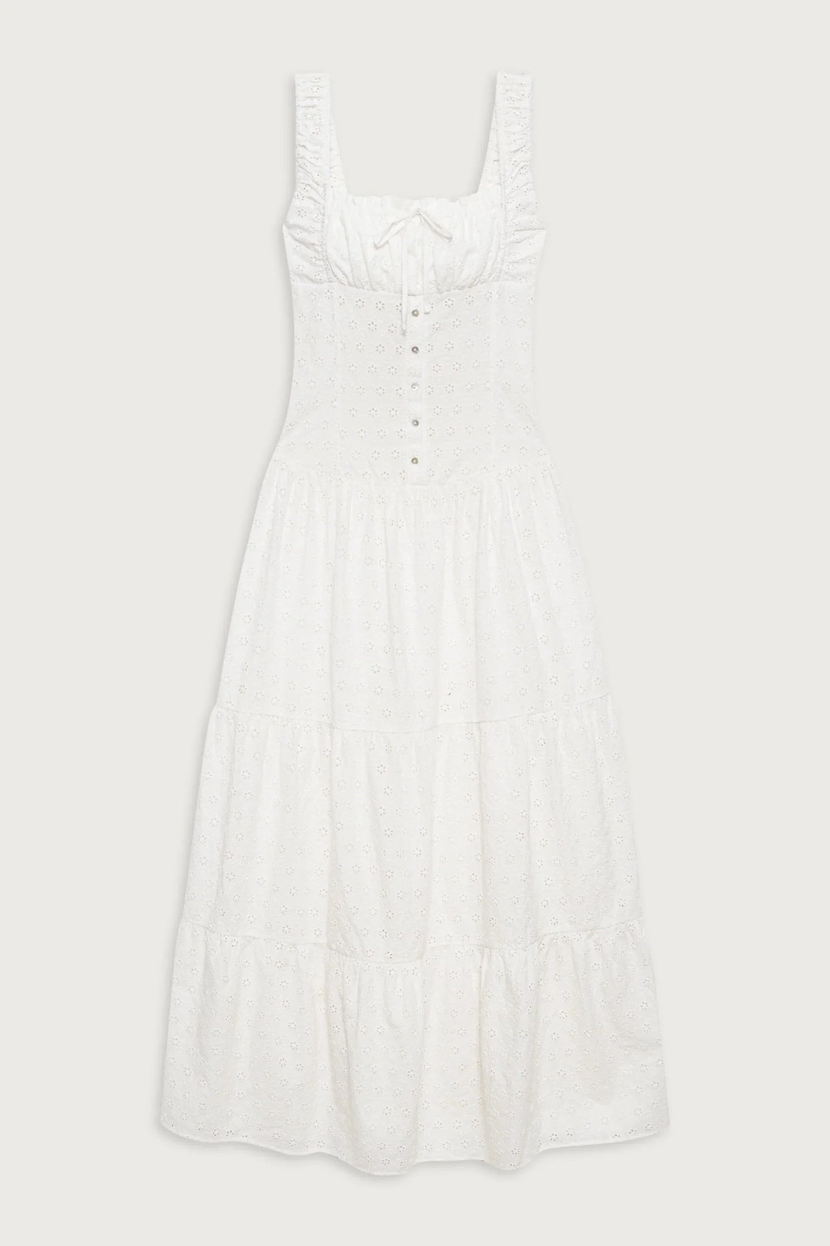 Christabelle – Maxikleid mit Rüschen und Smok-Einsatz