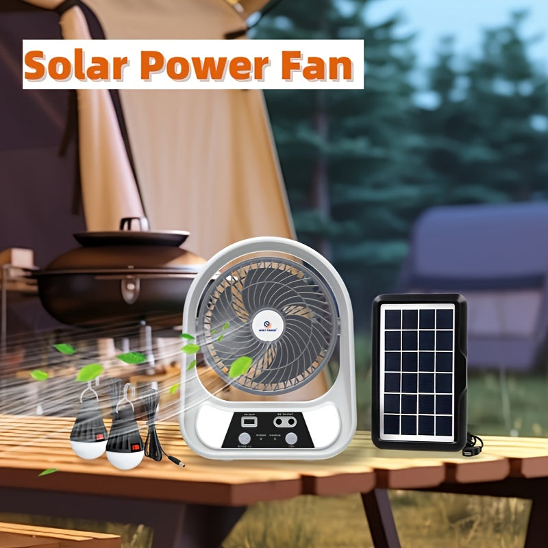 Tragbarer solarbetriebener Ventilator sowie Nachtlicht – Multifunktional und wiederaufladbar