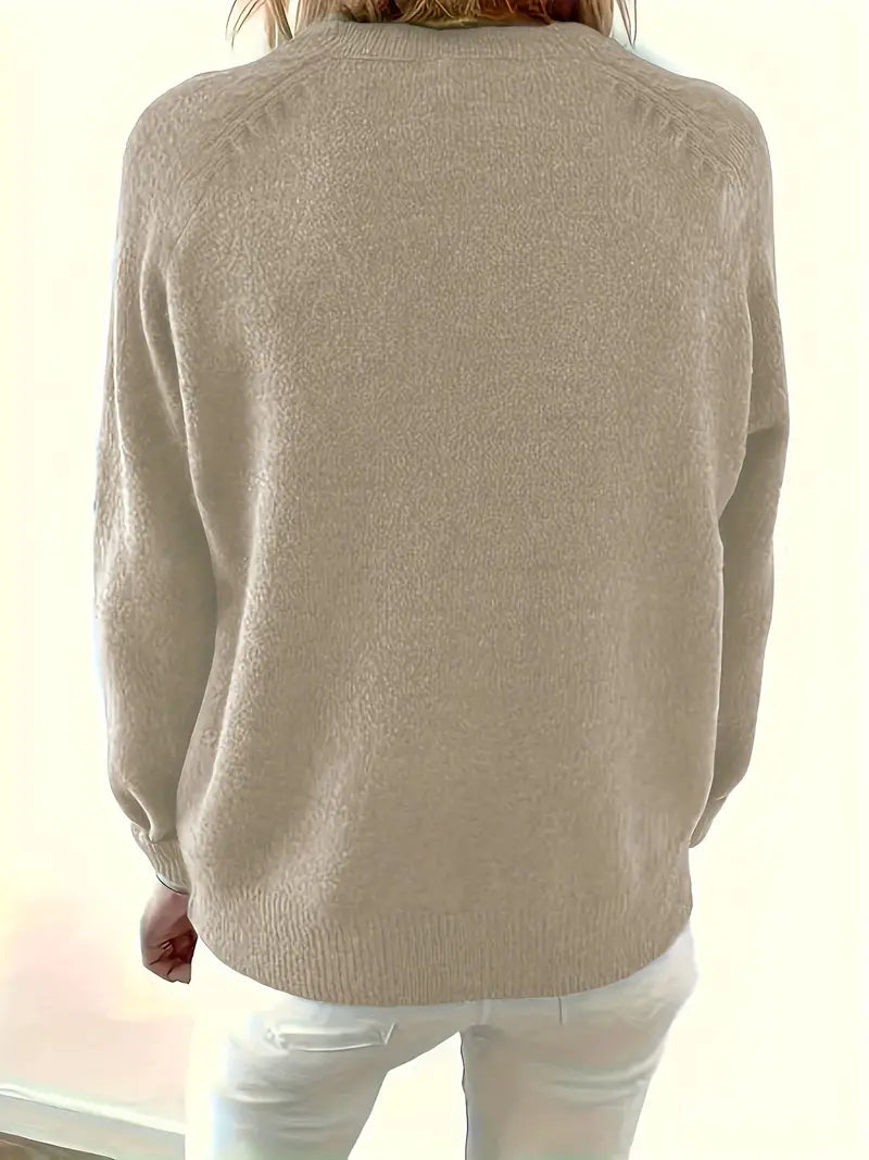 Solider Pullover Mit Halber Knopfleiste