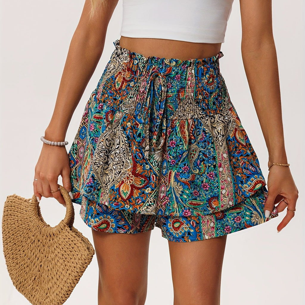 Urlaubs-Damenshorts Blumenmuster – Bequem und Weiblich