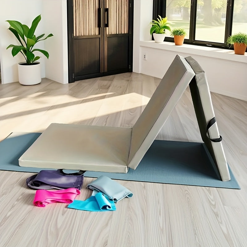 Tragbare Dreifach-Yogamatte mit dicker Polsterung, rutschfester PU-Oberfläche sowie Griff