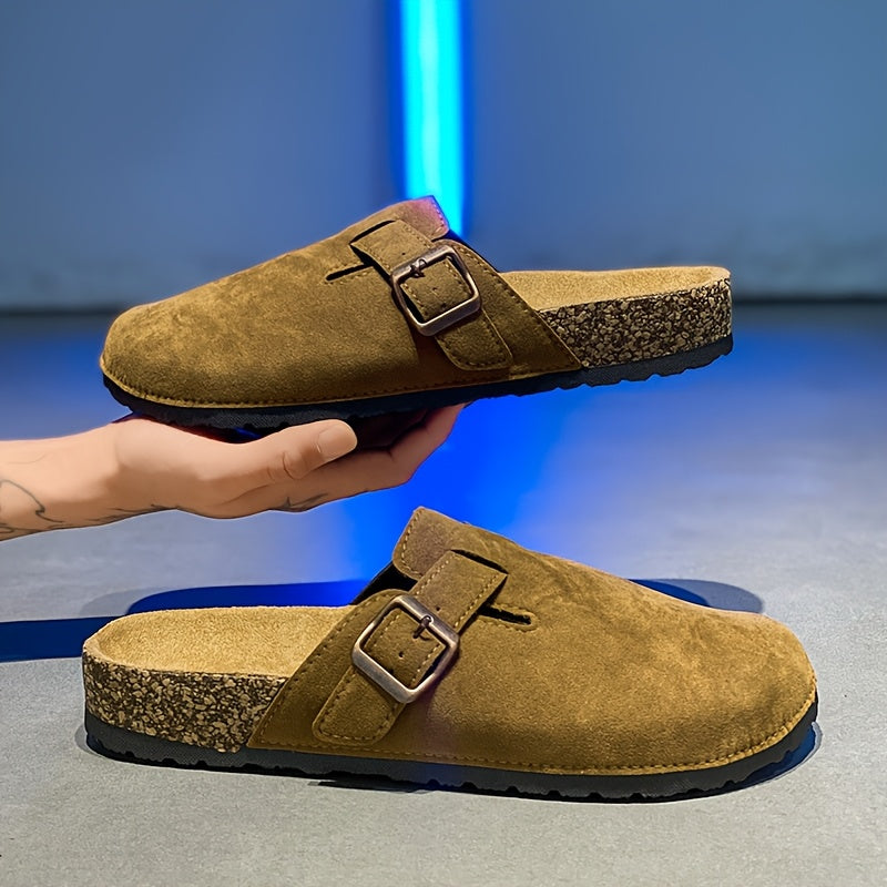 Unisex Slip-On Kunstsuede Mules – Leicht und Bequem mit Korksohle