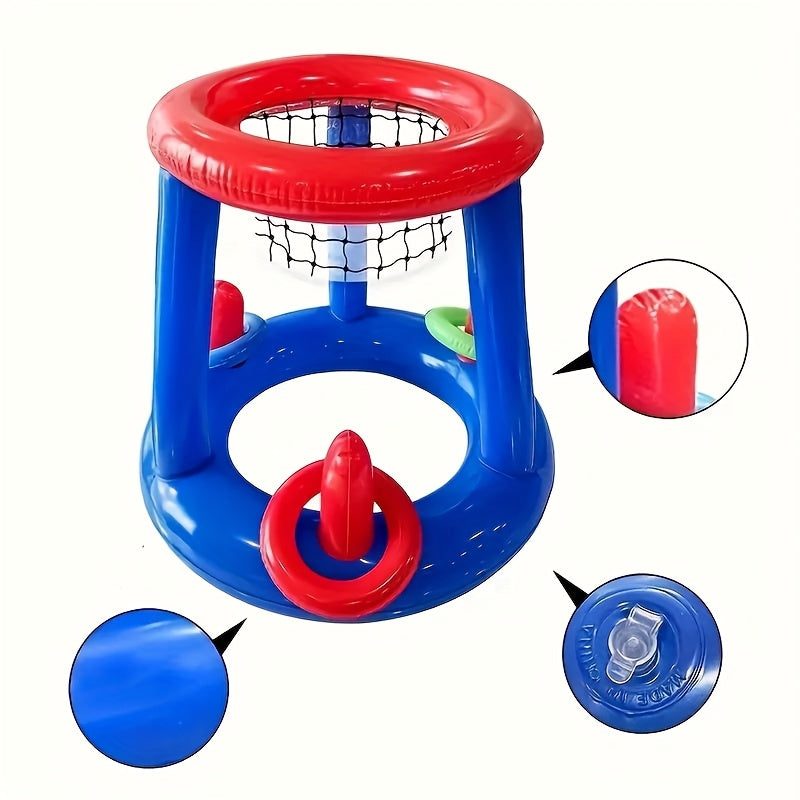 Aufblasbares Pool-Basketballset – Mit Korb, Ball sowie Ringen