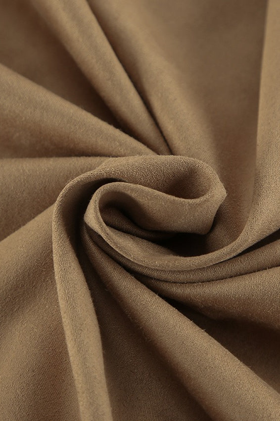 Jacke mit Wildleder in Khaki