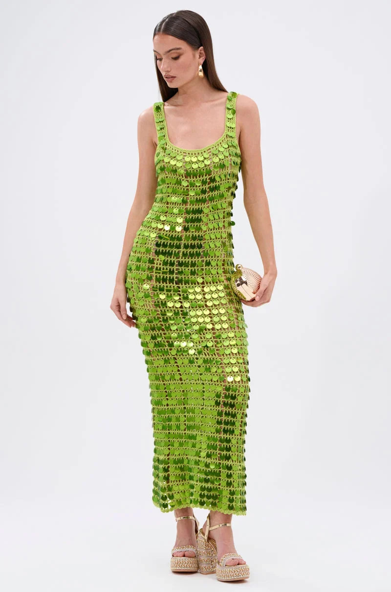 Damen Maxikleid mit Pailletten