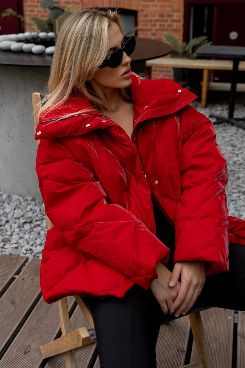 Locker geschnittene Jacke mit Baumwolle