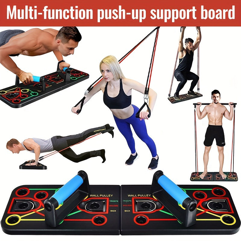 Push-up-Plank-Set mit Griffen, Widerstandsbändern sowie Zubehör – ideal für Brust und Bauch