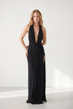 Maxikleid mit Neckholder und offenem Rücken