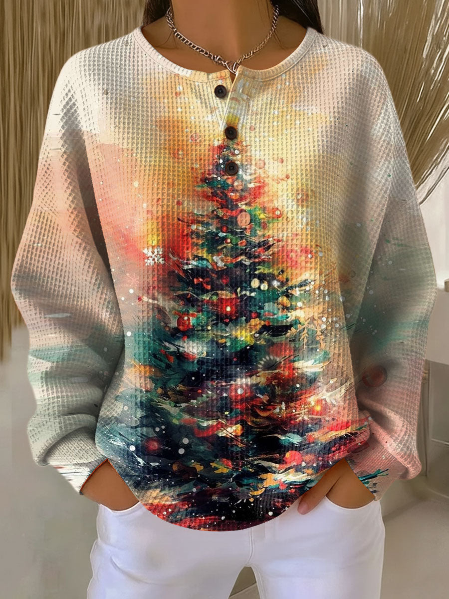 Pullover mit Weihnachtsbaum und gemütlicher Stimmung