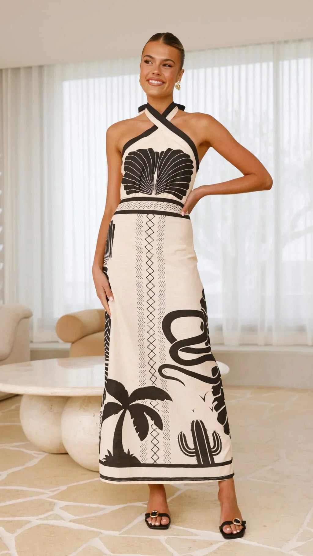 Boe – Leinen-Maxikleid mit Neckholder