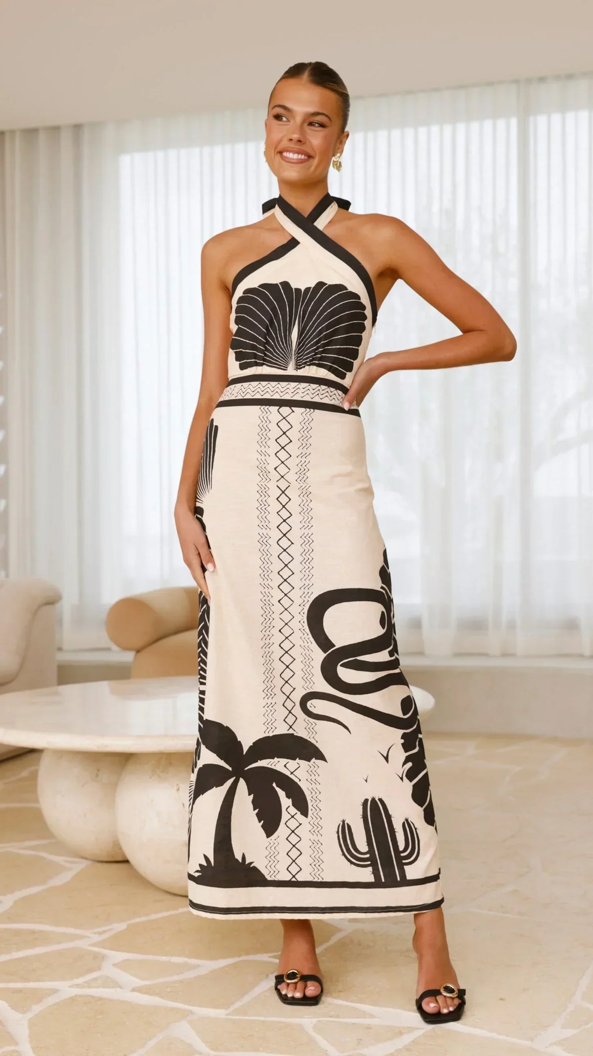 Boe – Leinen-Maxikleid mit Neckholder