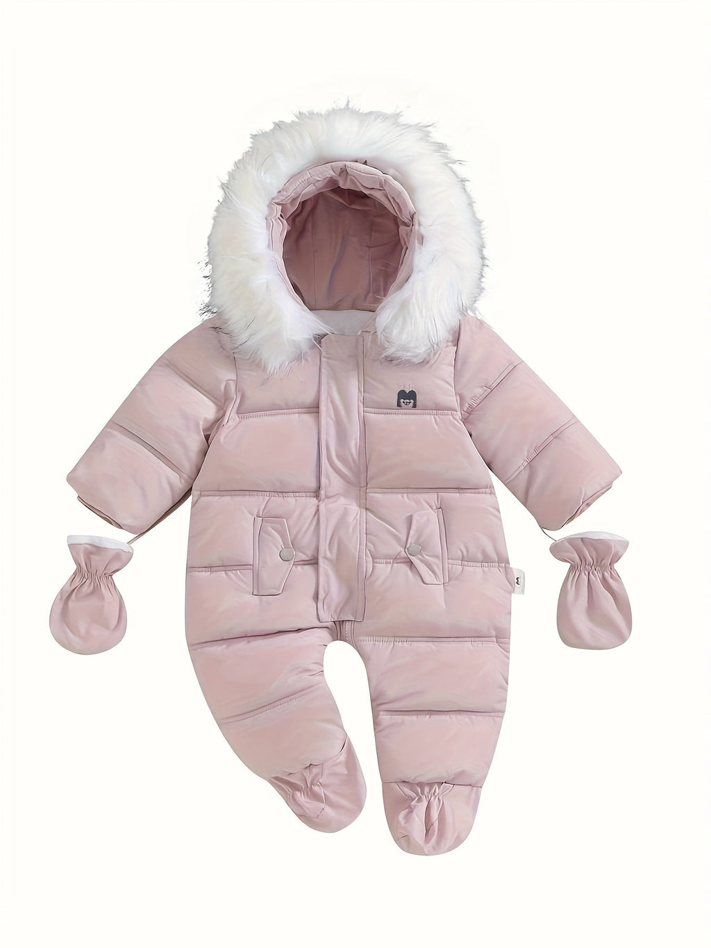 Snowy Baby Strampler – Warmer Winter-Overall inklusive Kapuze für draußen