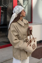 Gürtel im Vintage-Stil in Khaki mit Reverskragen
