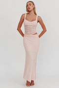 Lorely – Figurbetontes Maxikleid mit Mesh-Akzenten