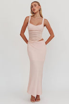 Lorely – Figurbetontes Maxikleid mit Mesh-Akzenten