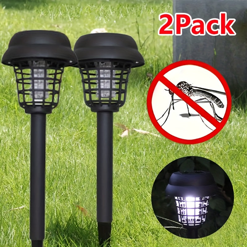 Solarbetriebene Insektenvernichterlampe: Mücken- & Fliegenfalle Duo