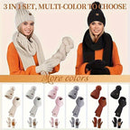 Lieke 3-in-1 Winterset – Warme Strickmütze, Schal sowie Handschuhe