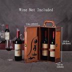Klassischer 2-Flaschen-Weinträger inklusive Zubehör – Tragbare Geschenkbox